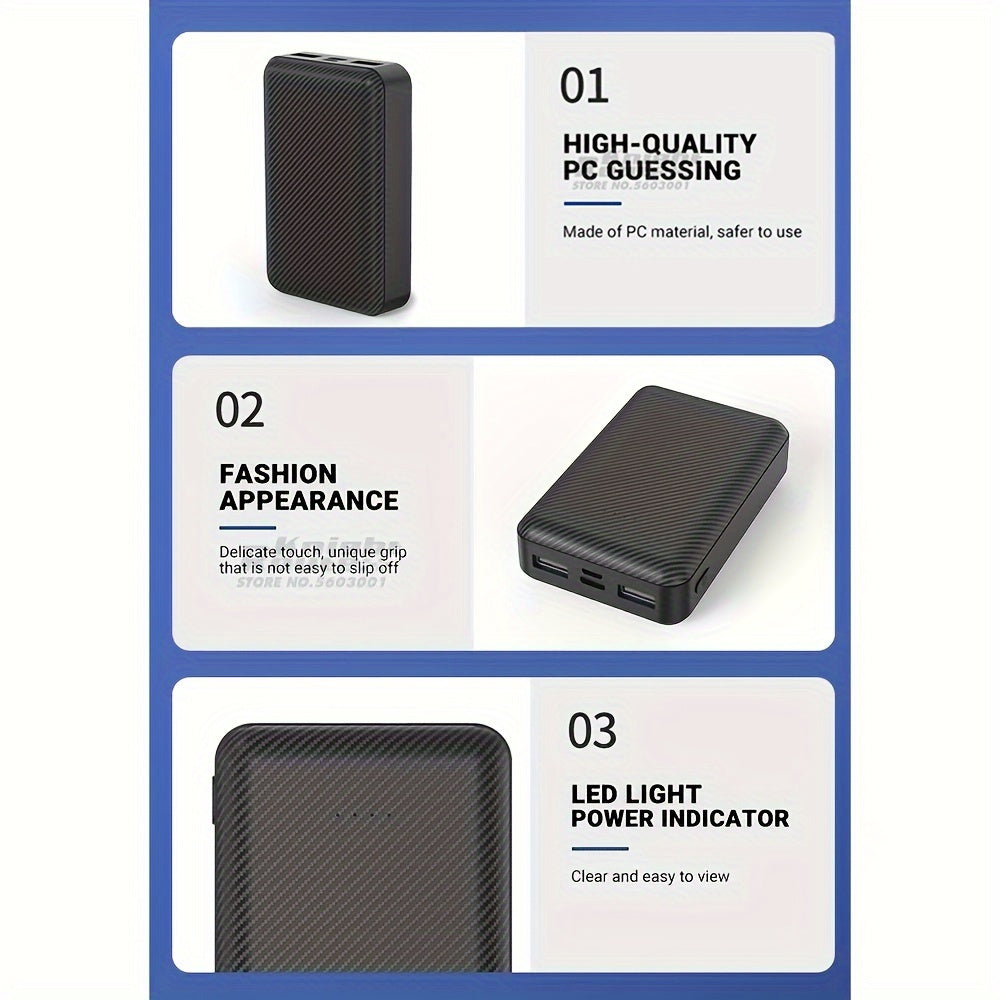 Ultra-Compact 10000mAh USB 5V/3A Power Bank with Dual USB-A Ports - Fast Charge External Battery Pack for Smartphones, Tablets & Heated Apparel Hoodies & Pants, Heated Jackets & Vests, Cooling Vests, Air Conditioning Clothes, Fan Vest Jackets