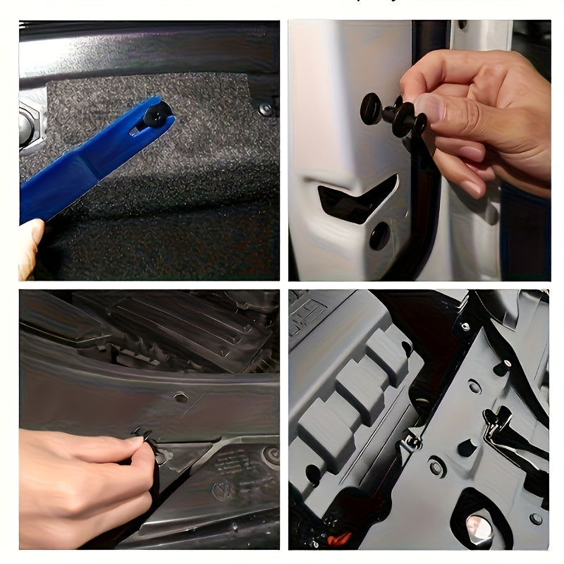 100/200-Piece 6mm/8mm Automotive Plastic Rivet Fasteners – For Door Trim Panel Fixing, Black Simple & Practical Essential Accessories, Fender Bumper Edge Molding Clips, Auto Bumper Rivets, Interior Trim Accessories, Decorative Trim Clips