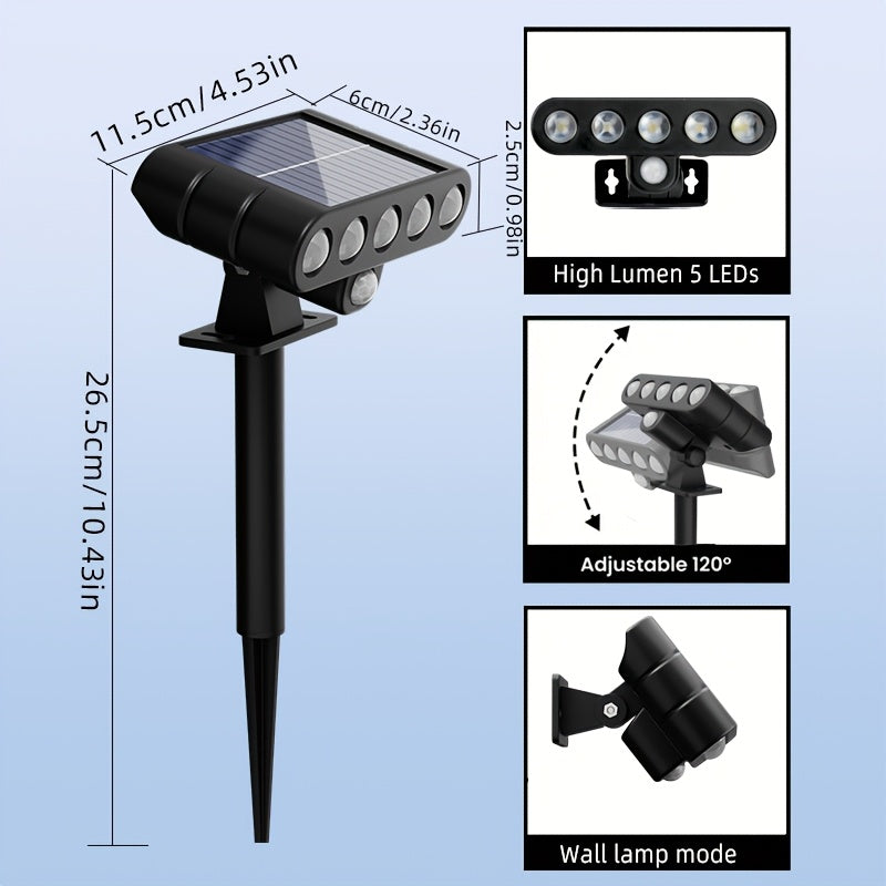 1 Warm/White Light Outdoor Solar Simulation Security Light, Garden Security Light, Garage Lighting, 1200mAh, Square Security Light, Dusk-to-Dawn with Motion Sensor, Perfect for Courtyard Garden Street Lighting