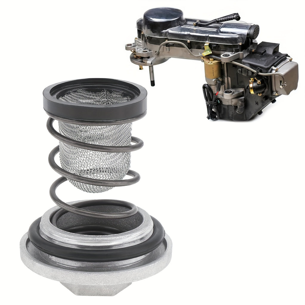 GY6 50cc 125cc 150cc Oil Drain Plug for QMB139 157QMJ Engine / Scooter – Complete Set with O-Ring, Spring, Oil Filter & Aluminum Oil Pan Screw Kit