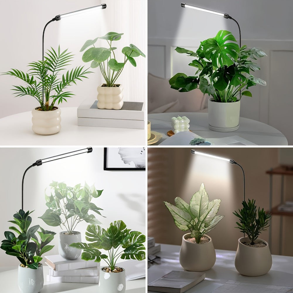 USB Powered Full Spectrum LED Plant Grow Light, Ground Plug Single Tube Plant Light, Gooseneck Dimmable Indoor Potted Plant Lamp, Built-in Automatic Timing Function, Indoor Sun Simulation Grow Light