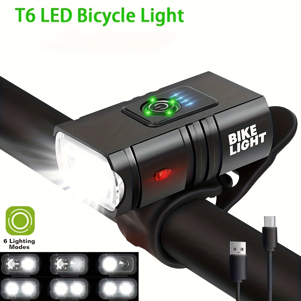 New LED Bike Light 1000LM, USB Rechargeable Power Display Headlight, Mountain Bike Front Flashlight, Cycling Equipment