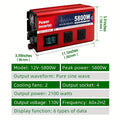 2100W/5800W持续功率汽车电源转换器DC12V转AC110V便携式逆变器，适用于房车、汽车、移动电源，多功能车辆露营设备，露营和旅行的过载保护、旅行电源|便携式逆变器,无电池