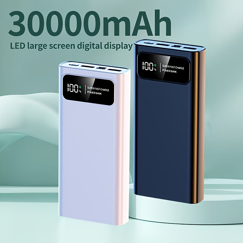 30000Mah Large Capacity Mobile Power Bank, Bidirectional Fast Charging, Outdoor Emergency Power Reserve Battery Pack, Portable Power Supply, Ultra-Fast Charging, Supports Simultaneous Charging of Multiple Devices, Holiday Gift, Christmas Gift
