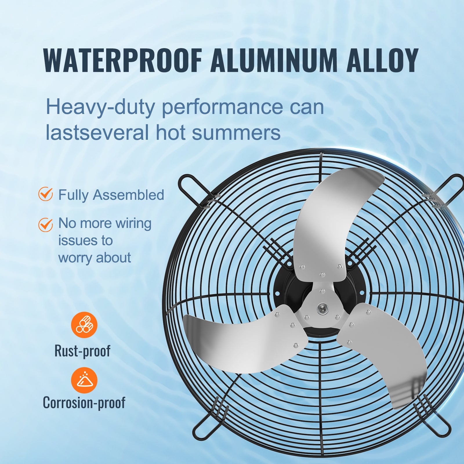 VEVOR 10''/16''/24'' Fan Shutter Exhaust Fan, Aluminum Wall Mount Attic Fan with AC Motor, Ventilation & Cooling for Greenhouse Garage Shed Store