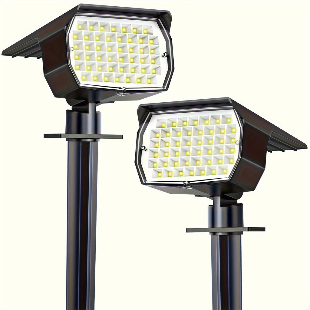 2/4/6-pack outdoor solar lawn lights, 46 LED ultra-bright solar yard lights, courtyard outdoor pathway lights, 3 brightness modes, solar spotlights, for yards, paths, courtyards, garages, lawns, pathways, cool white light. Wall light