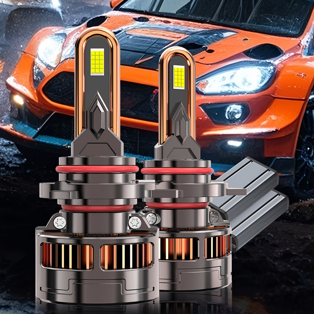 2pcs 58400 Lumens CANBUS Car LED Headlight Bulbs, 7500K Pure White Light, Compatible with H16/H11/H9/H8 9005/HB3 9006/HB4 9012/HIR2 Sockets, No Decoding Needed, 9570 CSP Chip, Easy Installation