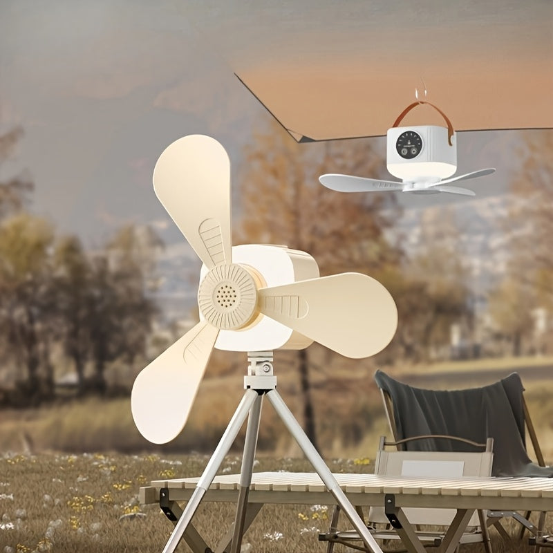 USB Small Ceiling Fan for Dorm, Bed & Mosquito Net, Silent High-Wind with Night Light, Portable Outdoor Camping Fan, Multifunctional LED Ceiling Fan with Light