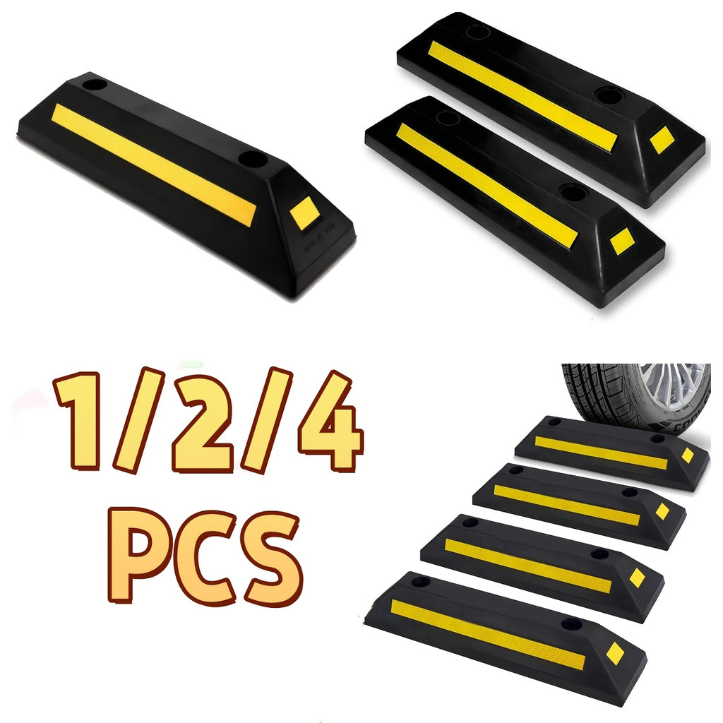 1/2/4-Pack Garage Vehicle Floor Safety Heavy Duty Rubber Parking Curb Stop, for Car Van Truck Wheel Tire Chock Guide Guard Bumper Protection, Multiple Colors Available. Valentine‘s Day Gift for Men, Boyfriend, Husband & Partner