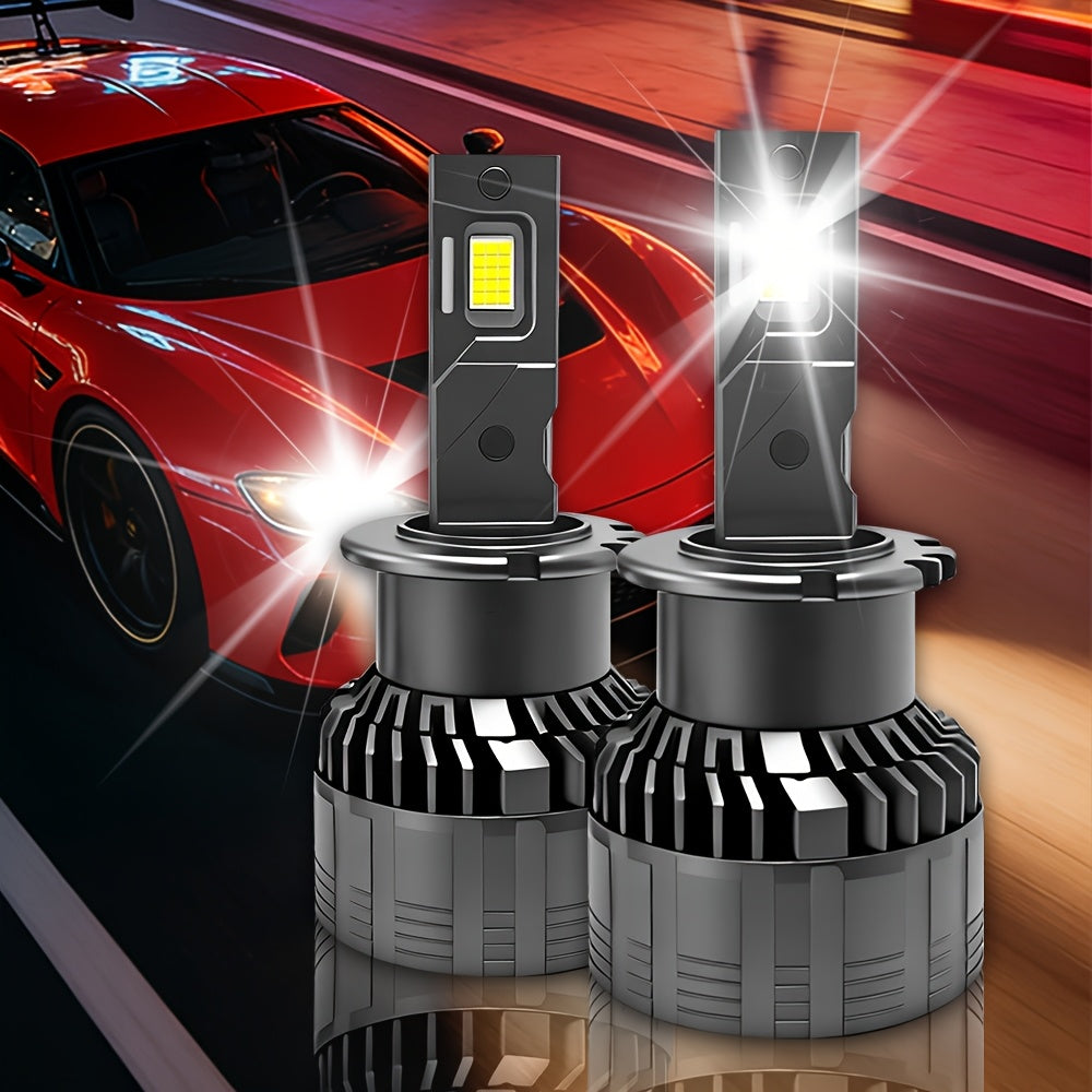 2-Pack LED Car Lights - D1s/D1R, D2s/D2R, D3s/D3R, D4s/D4R - 56000 Lumens, 6500K Cool White Light, 330W High/Low Beam Dual Mode, Illumination Distance 7874.02 inches, Super Bright LED Chips, No Battery Needed