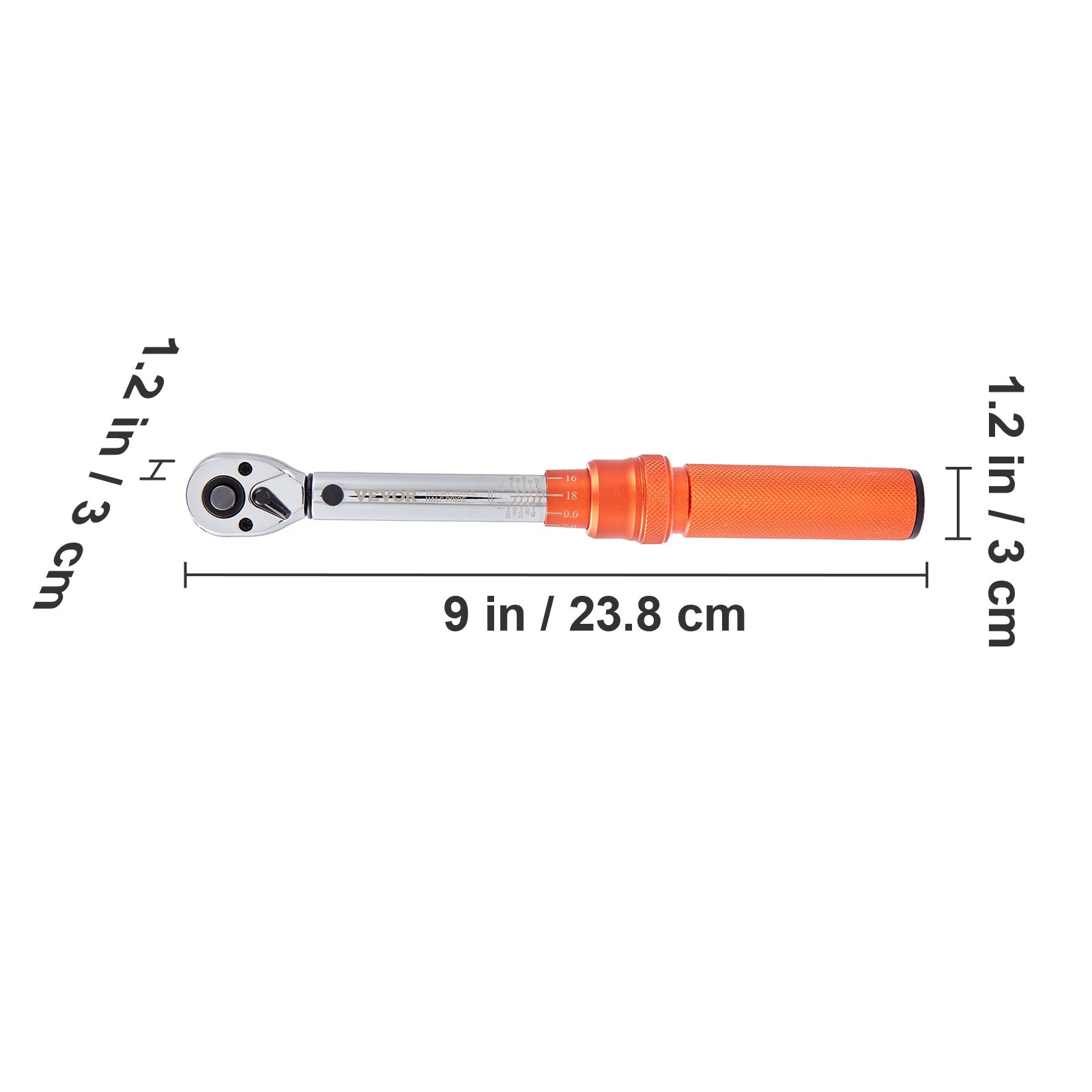 VEVOR Torque Wrench, 1/4“ / 3/8” / 1/2“ Drive Click Torque Wrench 10-80 ft-lbs / 20-200 in-lbs / 25-250 ft-lbs 3-23 Nm / 34-340 Nm / 14-110 Nm, Dual-Direction Adjustable Torque Wrench Set