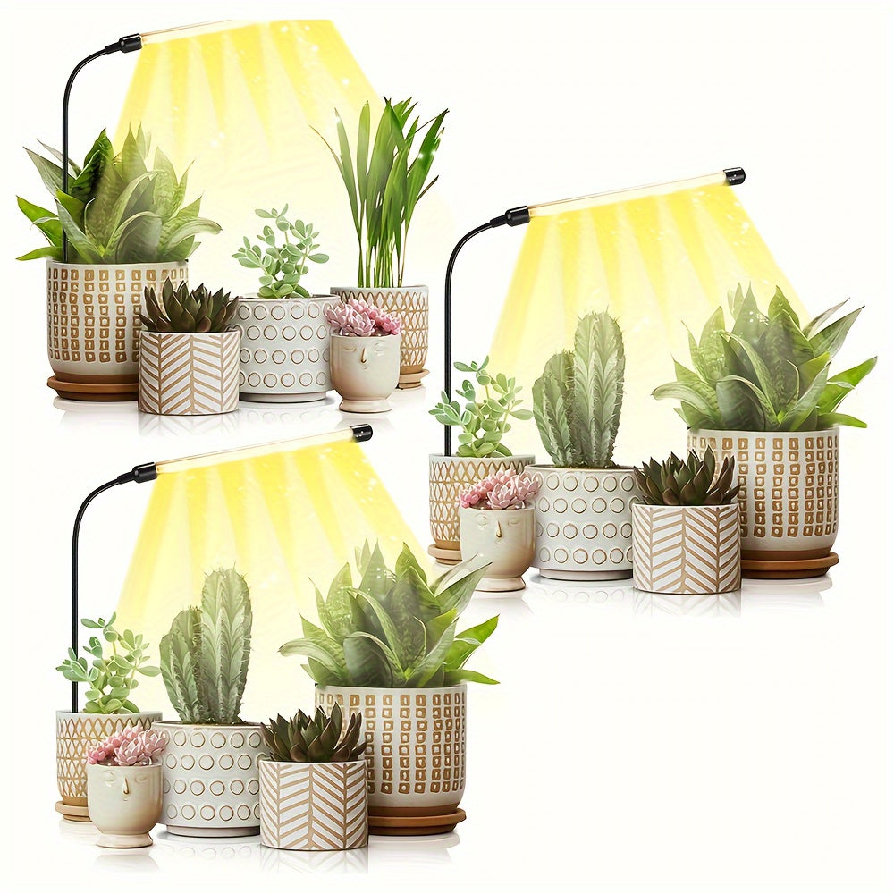 Indoor Plant Grow Light, Full Spectrum LED Plant Light, Suitable for Indoor Plant Growth, Mini Grow Light with Auto Timer & Flexible Gooseneck, 6000K Full Spectrum Gooseneck Grow Light, 1pcs/2pcs/3pcs