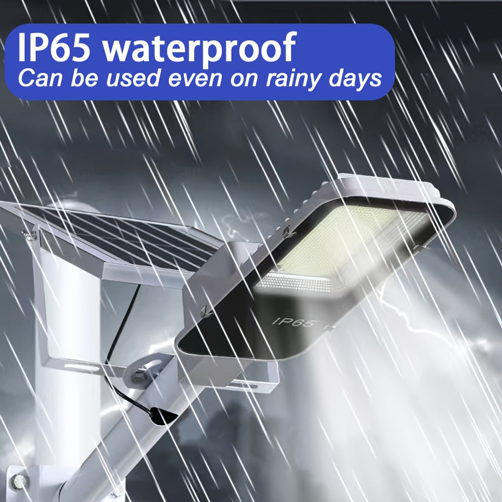 Upgraded Solar LED Street Light with Remote Control, Dusk-to-Dawn Automatic Illumination, Polished Metal Surface, Glass Lampshade, Commercial Wall-Mounted Outdoor Light, Commercial Street Light, Modern Outdoor Light, Energy Saving LED IP65  fr
