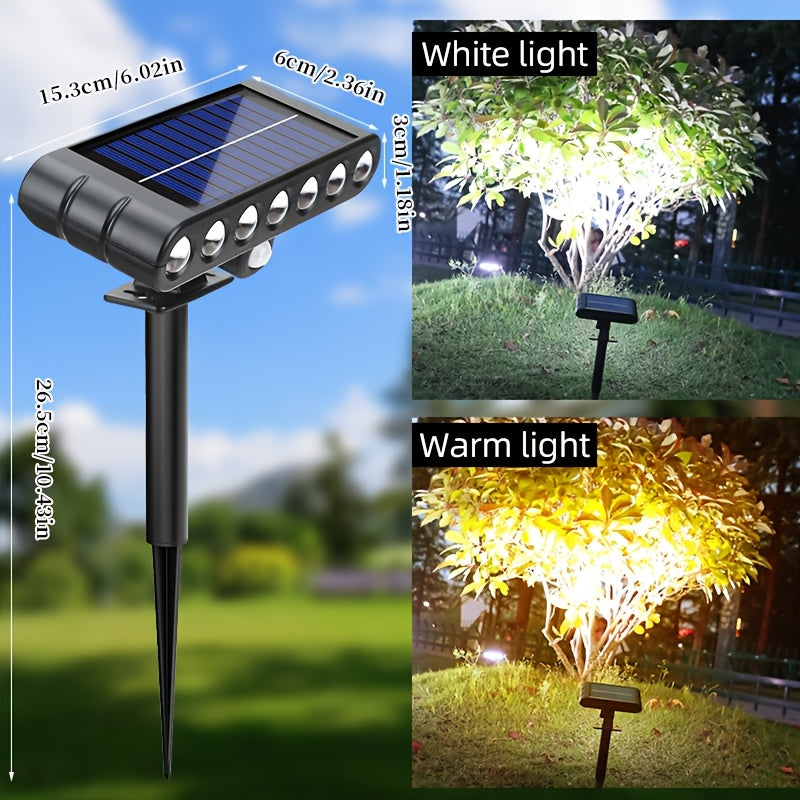 1 Warm/White Light Outdoor Solar Simulation Security Light, Garden Security Light, Garage Lighting, 1200mAh, Square Security Light, Dusk-to-Dawn with Motion Sensor, Perfect for Courtyard Garden Street Lighting