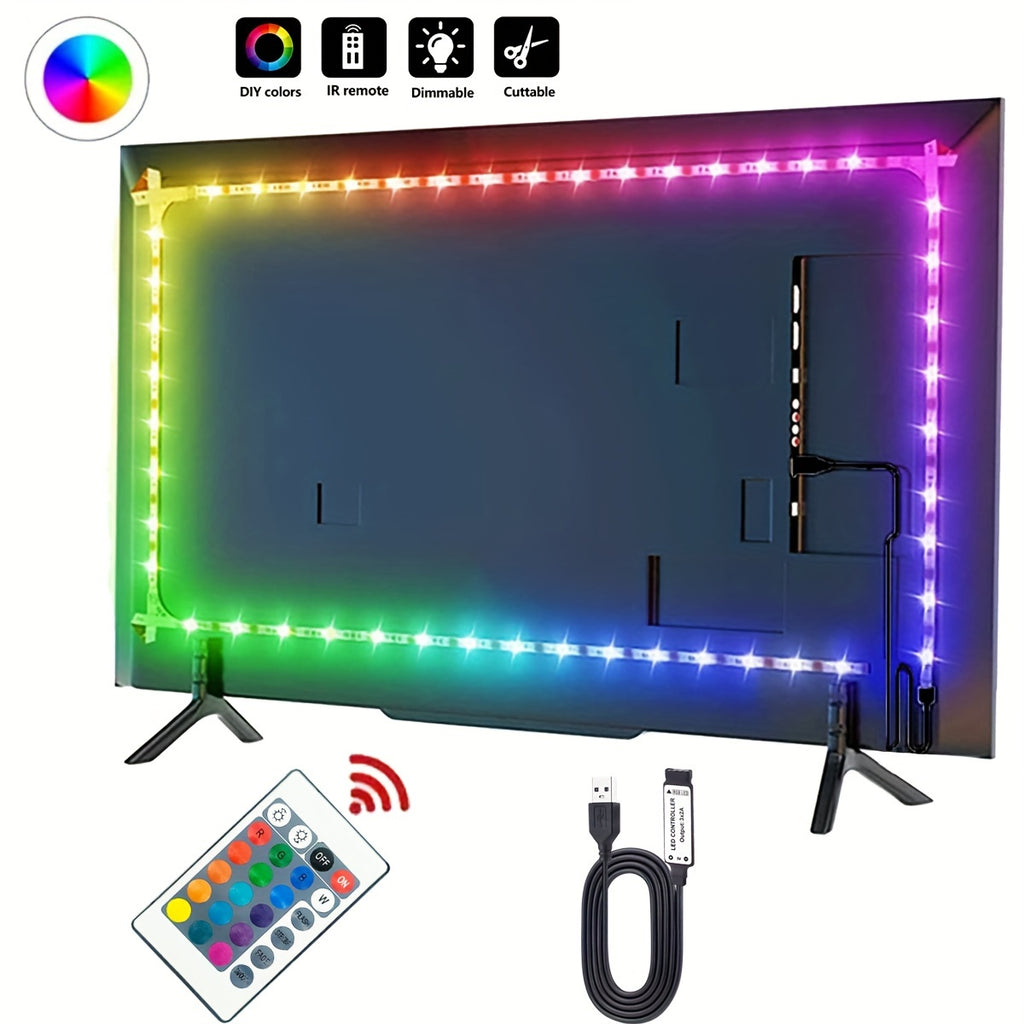 1套USB DIY背光电视灯带，1米-5米（3.28FT to 32.8FT ）SMD 3535 LED家庭装饰柔性橱柜灯
