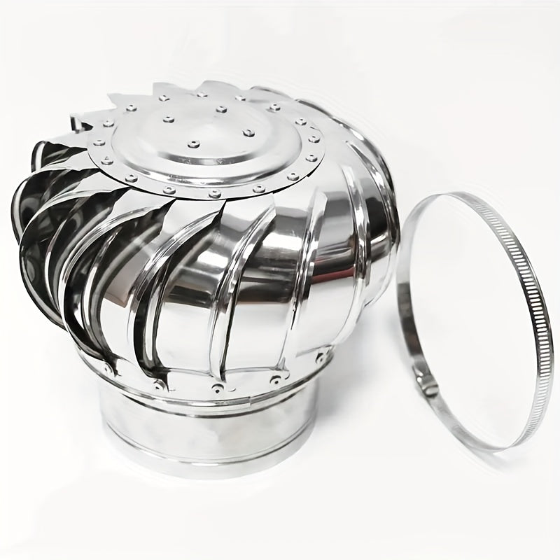 10.16cm-50.8cm Non-Electric Roof Ventilator, Heavy-Duty 201 Stainless Steel Wind Turbine Fan, Ventilation & Cooling for Factories, Farms & Homes, Power-Free Exhaust Fan for Industrial Facilities