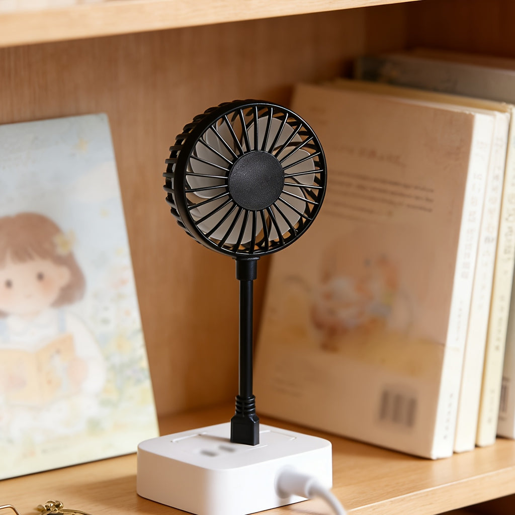 Nordic Style Black Hose Desktop Fan, 3-Speed Quiet Mini Fan, Portable Cooling Fan for Office Dorm Desk Home Use