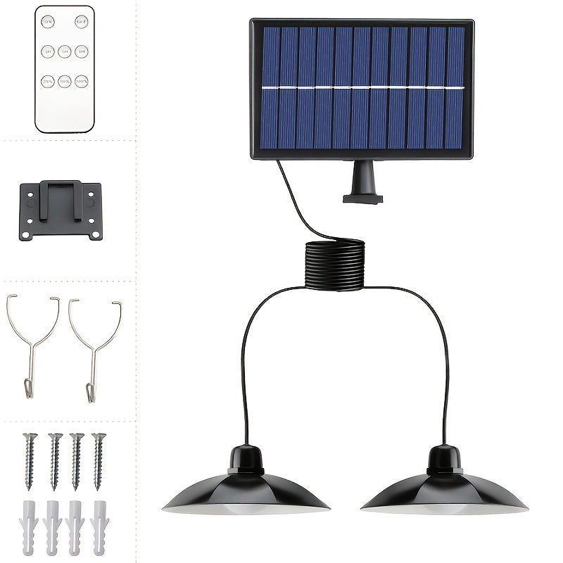 Solar Pendant Light Commercial Lighting Commercial Street and Area Lighting, Commercial Patio Light, Garage Light, Switch Control, White Light, with Installation Hardware, Perfect for Barns, Storage Rooms, Courtyards, Corridors, Gardens