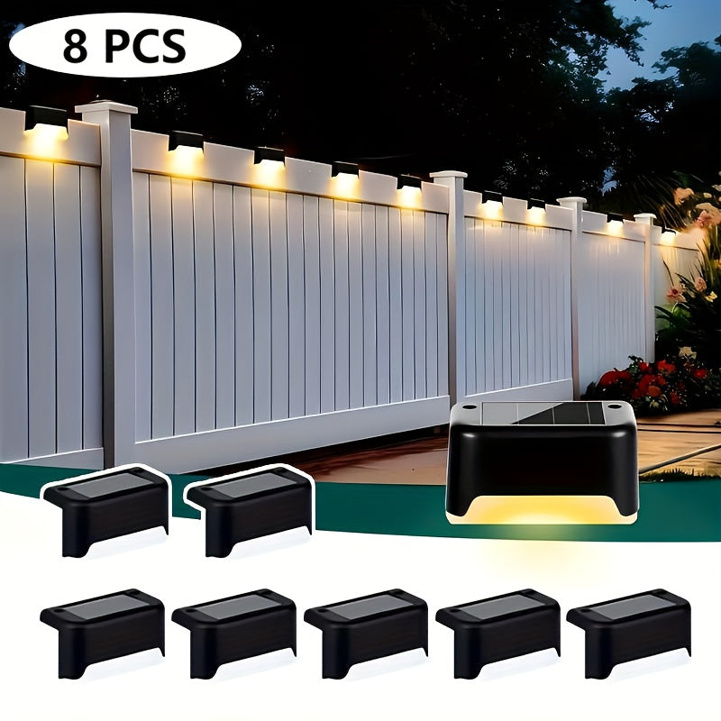 32/16/8/4 Pack Solar Outdoor Courtyard Light - Waterproof LED Warm White Landscape Lighting, Durable Matte Metal Finish, Auto On/Off Solar Light, Perfect for Stairs, Steps, Fences, Courtyards and Pathways, Sturdy Structure