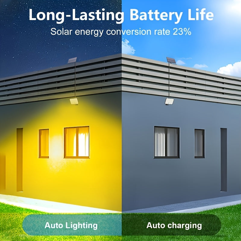 1P/2Pcs 400LED Outdoor Solar Wall Light with Motion Sensor Lighting, LED Cool White Solar Flood Light, High Brightness Solar Street Light, Larger Solar Panel, Easy Installation, Super Bright, Automatic ON/OFF, for Porch, Yard, Garage, Fence