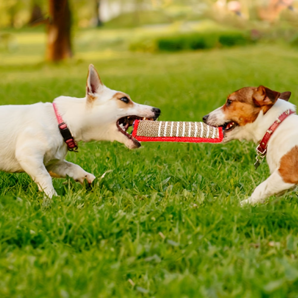 训犬粗麻咬棒刁咬衔取磨牙狗咬棒磨牙、玩耍、清洁牙齿 和宠物一起玩耍互动 适合各种狗狗玩耍