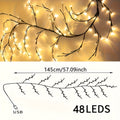 1PC/2PCS 48LEDS/ 72LEDS/96 LEDS/144LEDS 可弯曲柳条藤蔓灯，白桦树灯，8种模式人造植物藤条装饰灯，家居氛围灯，派个节日装饰灯，圣诞母亲节感恩节完美礼物