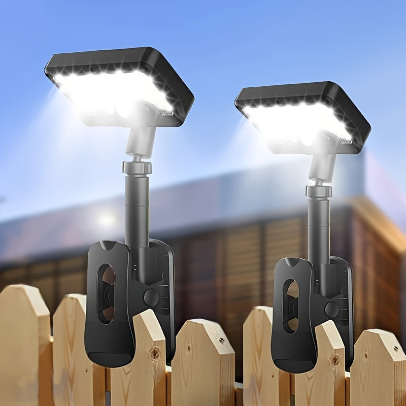 1PC/2PCS 92LED Outdoor Street Light, Solar Clip-On Standing Light, Garden Lighting Light, Courtyard Street Light, Solar Charging/USB Charging, 1500mAh Lithium Battery, High Brightness, Easy to Use, Easy to Place, Unique Solar Light