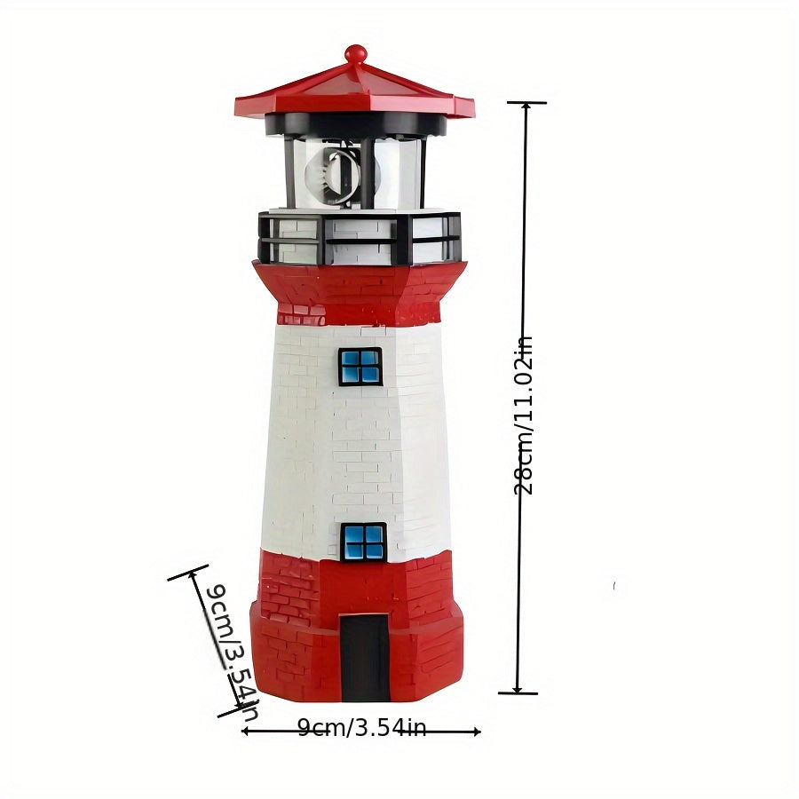 Decorative Solar Rotating Lighthouse for Courtyard and Garden, Add Charm and Security to Your Outdoor Space, Christmas Gift