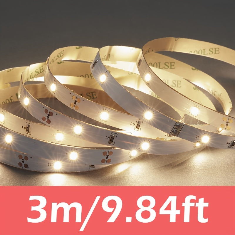 5V USB供电柔性LED灯带，每米30颗SMD2835灯珠，白色和暖白色可选，适用于卧室、电视背光、厨房、镜子和家居装饰