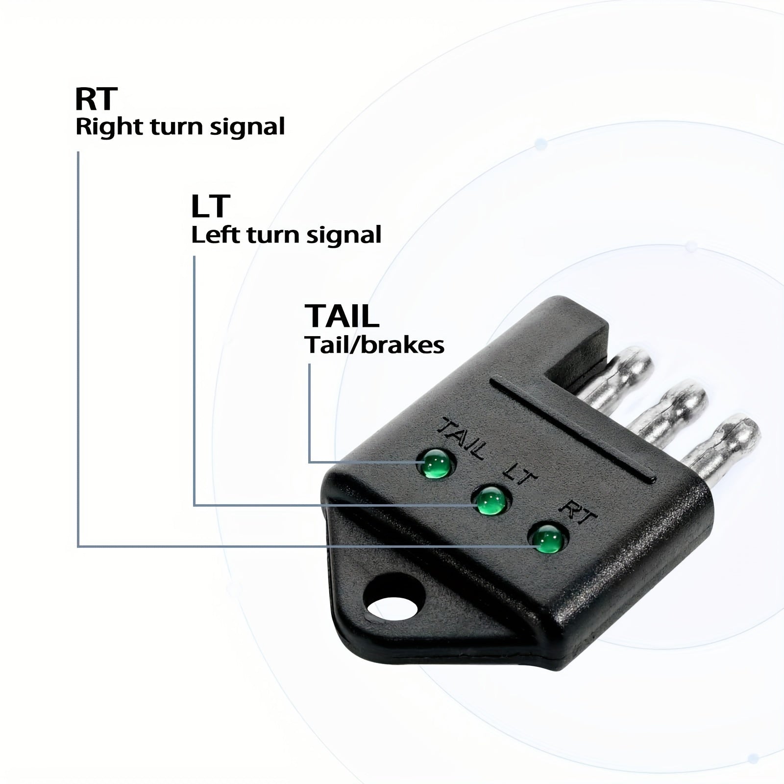 4-Way Trailer Tester Connector – Trailer Wiring Tester, 4-Pin Trailer Light Circuit Tester, Auto Accessory