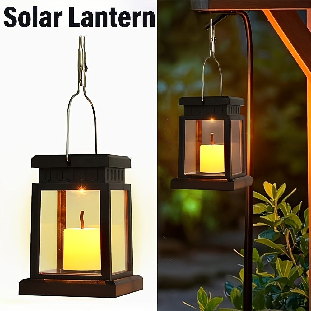 Solar Outdoor Table Lamp, LED Flickering Flameless Candle Effect, Garden Hanging Decorative Light, Perfect for Dining Table, Courtyard, Lawn and Outdoor Party Decoration