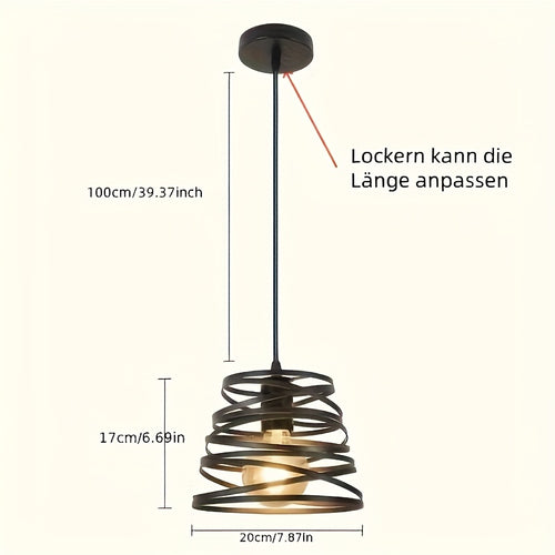 1PC simple pendant light, adjustable cord length, suitable for hall, bedroom, café, restaurant, bar, E26/E27 base, bulb not included