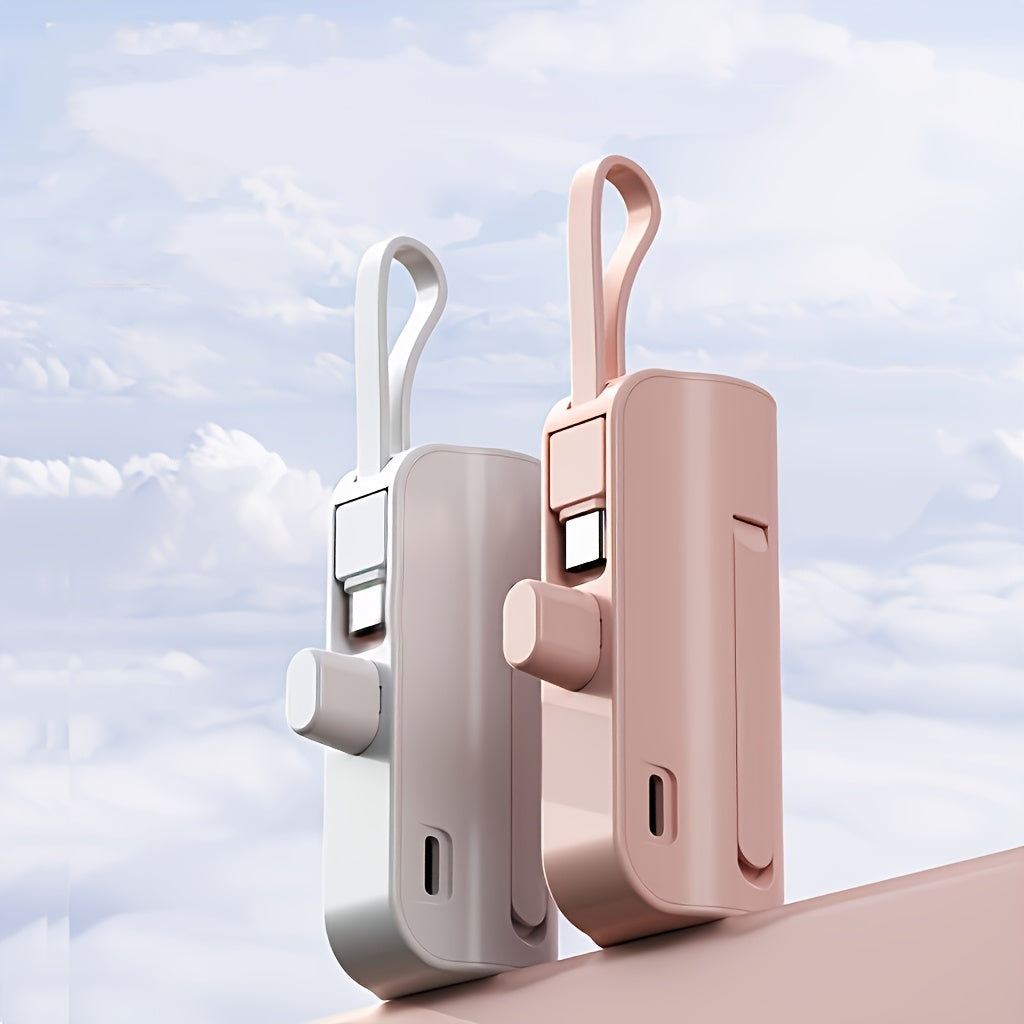 Winsway Mini 蓮蓬頭行動電源 5000mAh，快速充電手機支架充電器，含 Type-C 資料線雙接口，適合飛行，精巧可愛，可同時充電兩個裝置