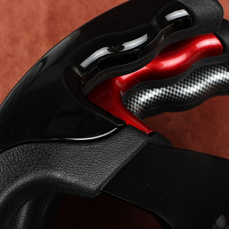 Universal 13 Inch 330mm Black Red Blue Carbon Fiber Pattern PU Leather Aluminum Alloy Half-Spoke Steering Wheel