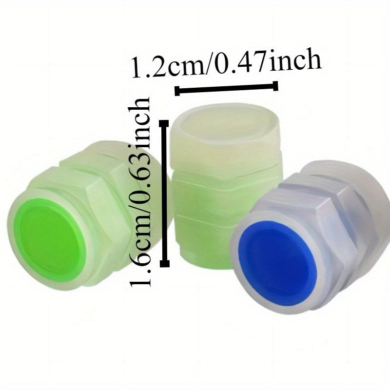 14-Pack Glow in the Dark Tire Valve Stem Caps Fluorescent Valve Core Covers, Car, E-Bike, Motorcycle, Bicycle, Truck Tire Ultra Bright Reflective Valve Core Caps, Colorful Bright Neon Tire Decoration, Night Riding Safety Accessory