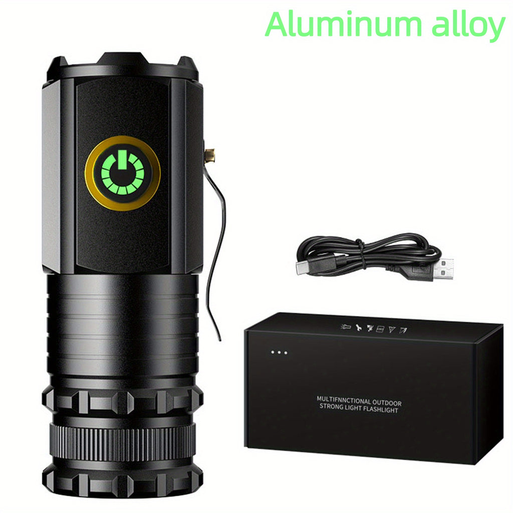 P35 Single High Brightness Flashlight, 18350 Lithium Battery Powered, Strobe Light Mode, Pen Clip Design & Bottom Magnet, Perfect for Home Use Walking Working and Ideal Gift