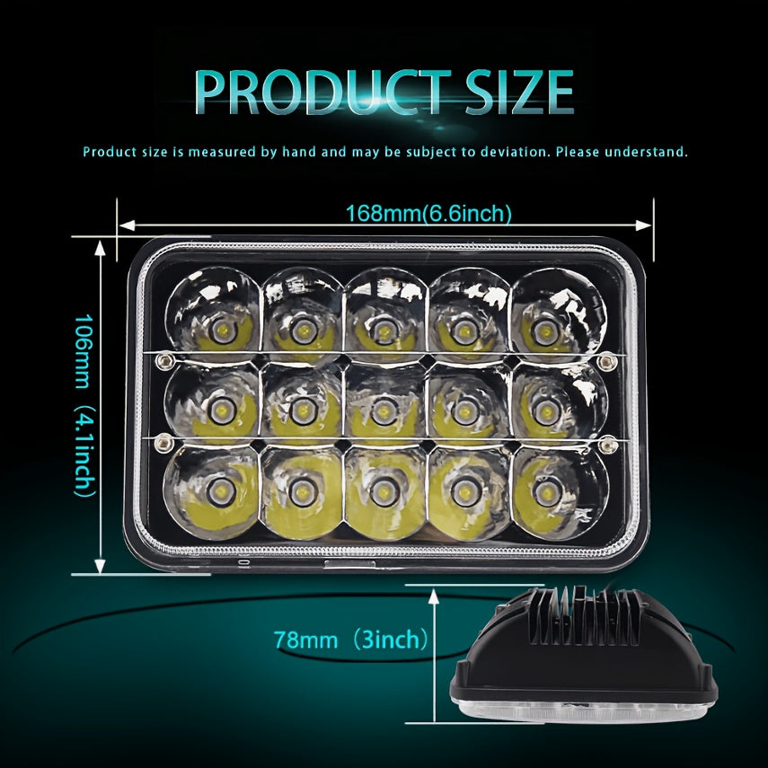 4x6 Inch LED Headlight High/Low Beam Integrated for Freightliner FLD120/FLD112 Series 1991-2004