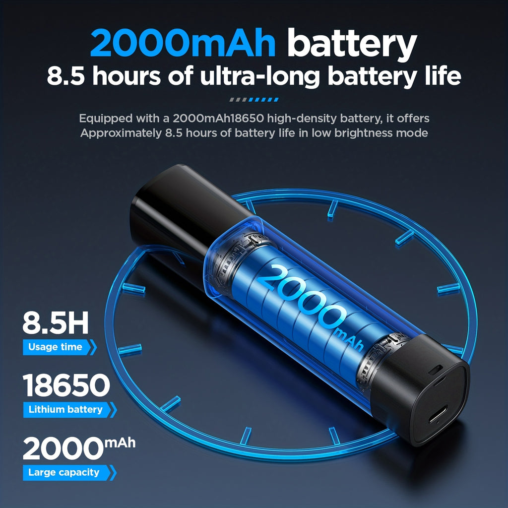 Philips Rechargeable High-Lumen Flashlight with COB Sidelight / Adjustable Beam Focus / Compact & Portable Design / Extended Battery Life / Ideal for Home Emergencies, Outdoor Camping & Adventures