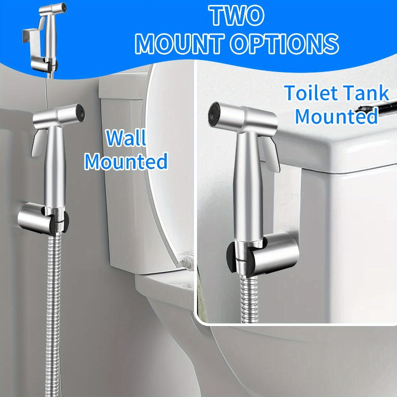 1Set (13pcs) Portable Bidet Sprayer for Toilet - 304 Stainless Steel, USA Standard, Adjustable Water Pressure, Fits Bidet Seat, Bidet Toilet, Bidet Attachment - Toilet Companion Cleaner