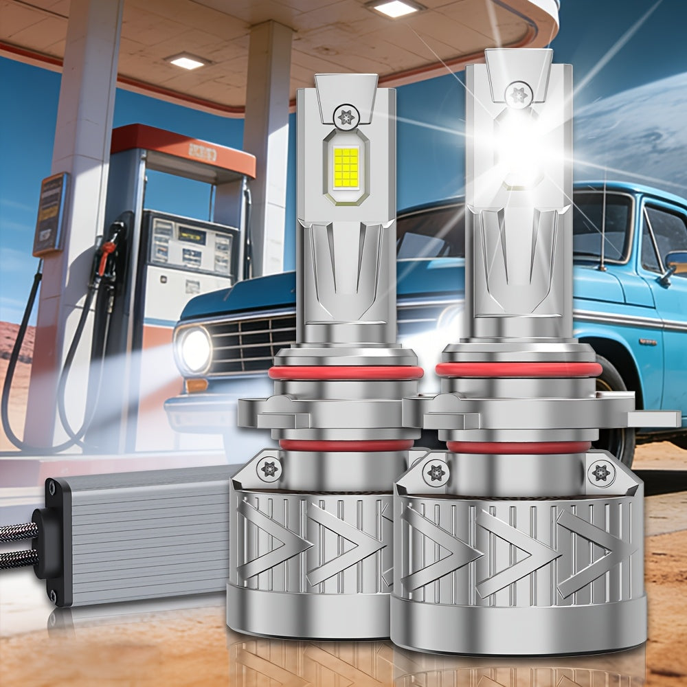 2-Pack LED Car Headlights, Compatible with H11/H7/H4/H1 Sockets, Corresponding to 9005/9006/9012 Specifications, 57000 Lumens Brightness, 6500K Cool White Light, 300W Power, Plug-and-Play