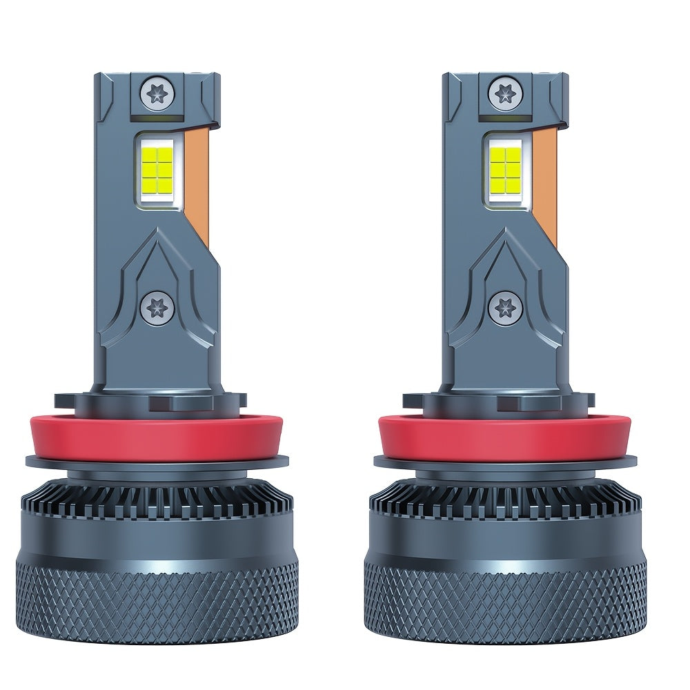 Pair of 220W LED Bulbs, Compatible with H7, H4, H11 and More, Equipped with Two Copper Tubes, Suitable for All Types of Car Headlights, Operating Voltage 12V/24V, Color Temperature 6500K, No Battery Included