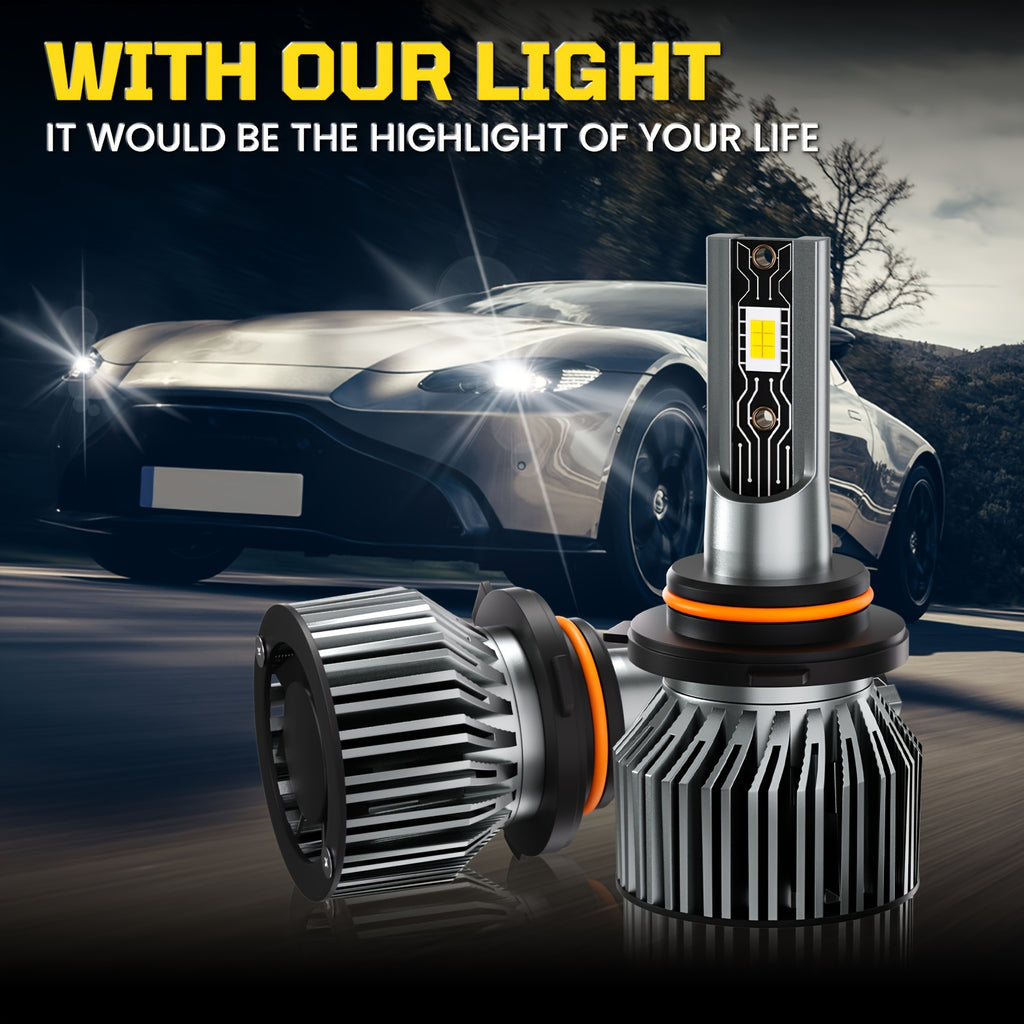 4-Pack 9005 9006 LED Headlight Combo Bulbs High/Low Beam Integrated Super Bright White Light 6500K Color Temperature
