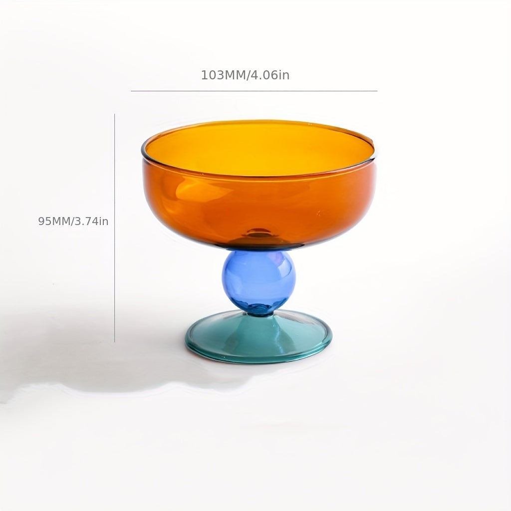 1 Multi-Color Glass Bowl – Microwave & Dishwasher Safe, Perfect for Soup, Salad, Yogurt – Heat-Resistant Round Dish – Glass Bowl for Christmas, Holidays, Parties – Adult & Multifunctional Tableware