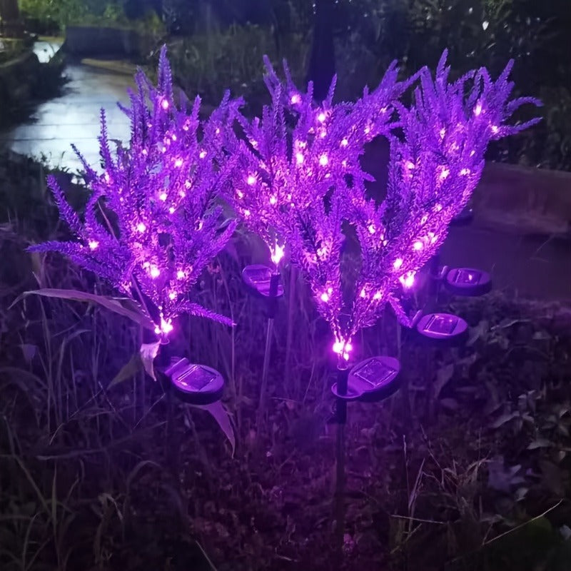 New Solar Glowing Lavender, Purple Light Ground Insert Outdoor Garden Atmosphere Decorative Light, Ground Insert LED Lawn Light, Festival Outdoor Display Lighting, Perfect for Decorating Courtyards, Lawns, Gardens and Pathways