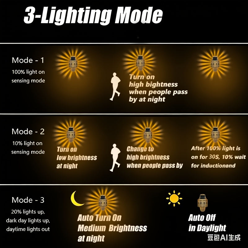 Solar Vintage Wall Light, Solar Wall Washer Light, Outdoor Garden Decorative Light, Suitable for Christmas Tree, Porch, Garden, Lawn and Home Decor – Solar Powered, Equipped with Light Sensor Control System, Solar Street Light
