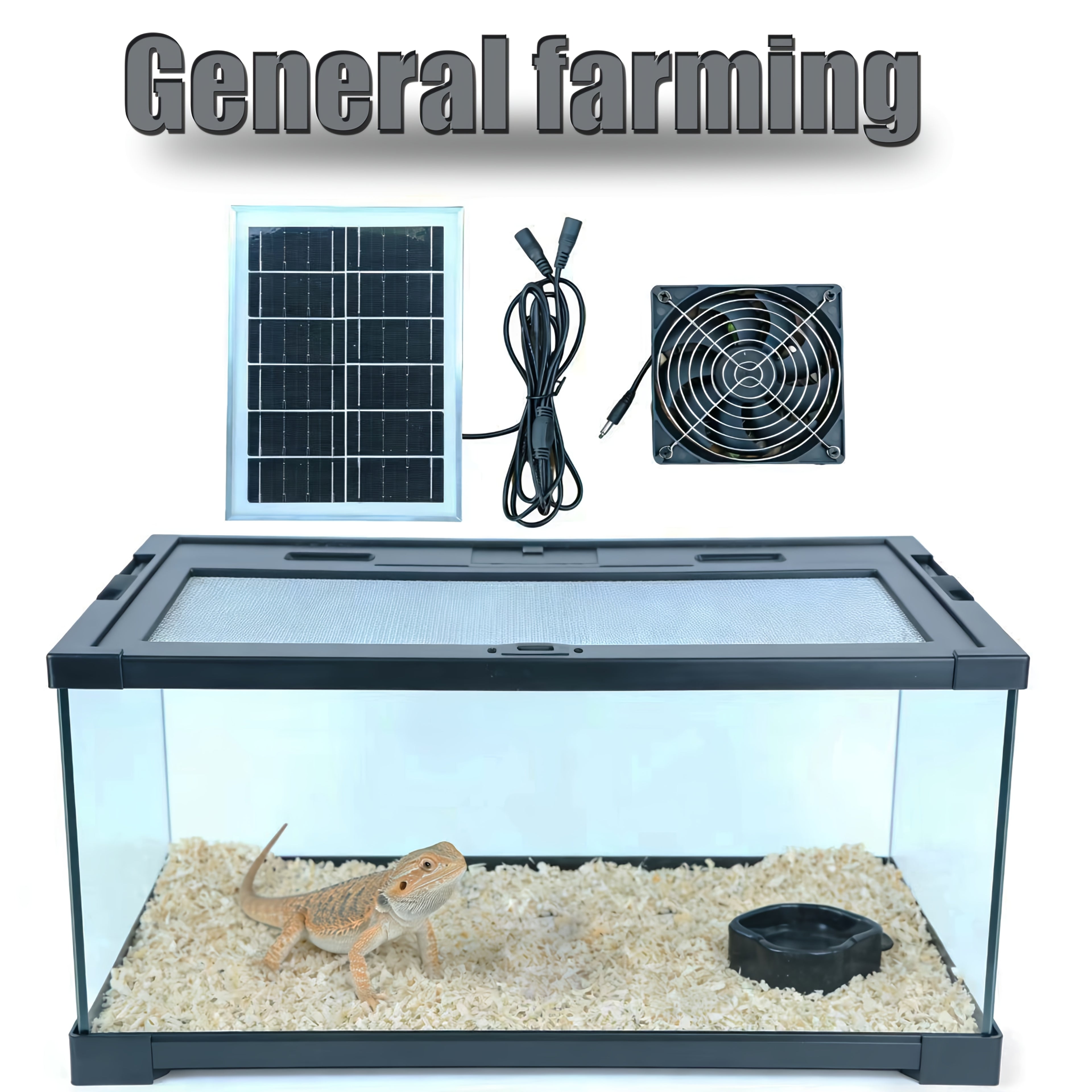 15W Portable Solar Panel with Fan | Solar Panel and Portable Cooling Fan Combo, PV Solar Panel Kit, Suitable for Greenhouse & Pet Ventilation, Outdoor Camping and Home Use | Solar Powered Fan