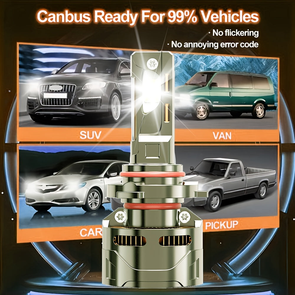 2-Pack 300W Car Headlight Bulbs H4 H7 LED Canbus H1 H8 H11 9005 HB3 9006 HB4 9012 Universal LED Bulbs Car Front Headlight Fog Light 6500K 12V/24V Fits Models 9007/9008-BA37