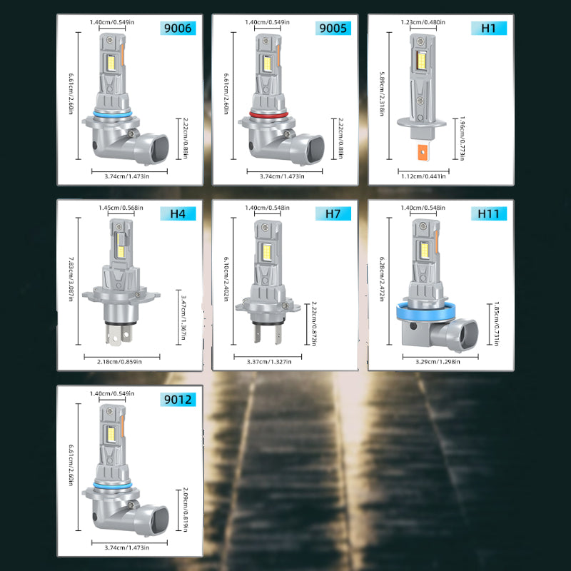 2-Pack LED Bulbs 6000K Super Bright White Light 60000 Lumens 200W Headlight H1/H4/H7/H11/9005/HB3/9006/HB4/9012 Universal, Fits Toyota, Nissan, Honda and Most Car Models, Copper Tube Design, No Decoding Errors