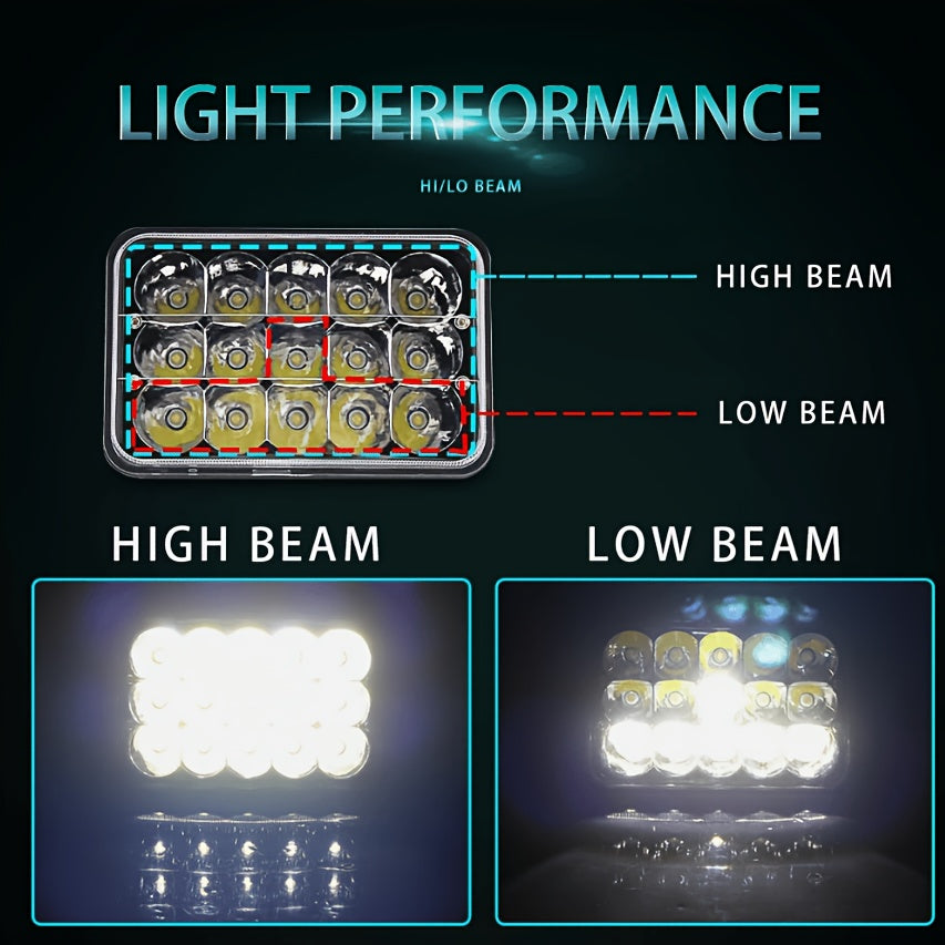 4x6 Inch LED Headlight High/Low Beam Integrated for Freightliner FLD120/FLD112 Series 1991-2004