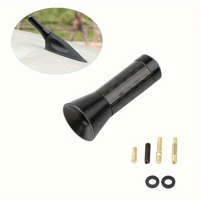 3.5cm/1.38in Car Mini Short Antenna Carbon Fiber Antenna Short Radio Metal Receiving Antenna Antenna Accessory